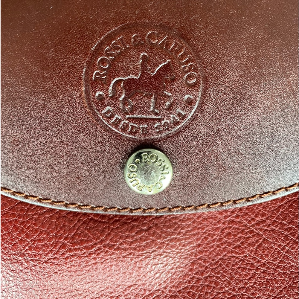 Rossi and Caruso Red Leather Shoulder Bag Trieste. Foldable.